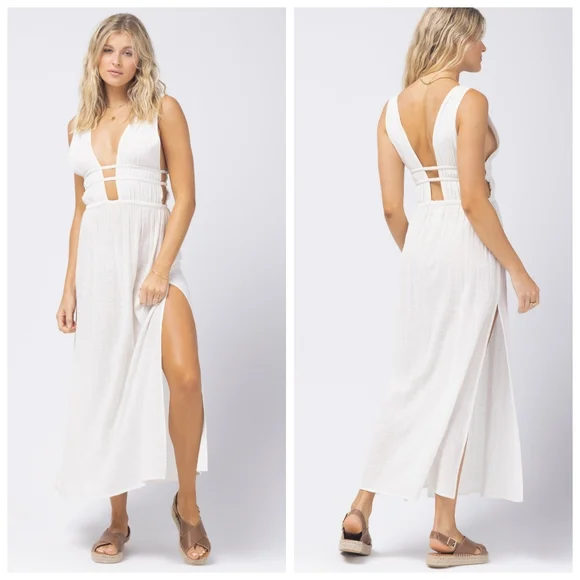 L*Space Kira Swim Cover-up Dress Cream White
